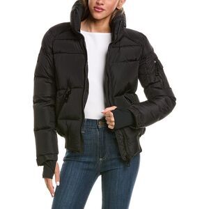 Sam. Womens Down Bomber Jacket, Black